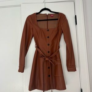 Staud faux leather dress